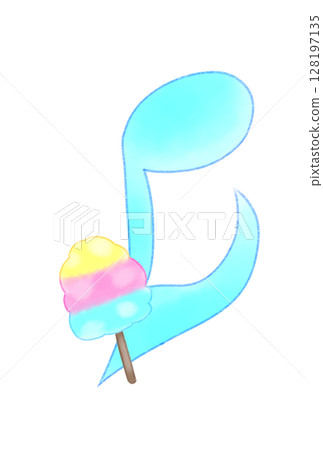 Musical note with cotton candy 128197135
