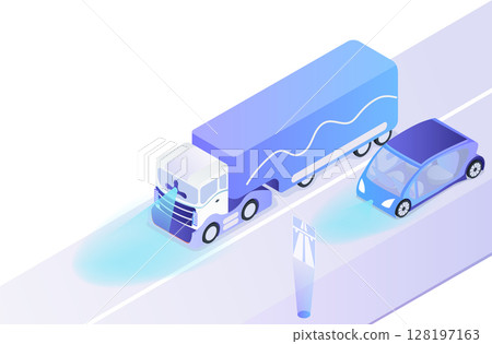 Futuristic Transport concept: Futuristic Smart Road, on transparent background, 3d isometric vector illustration Futuristic Transport concept: Futuristic Smart Road, on transparent background, 3d isometric vector illustration 128197163