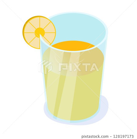 Healthy Food concept: Fresh Juice Glass, on transparent background, 3d isometric vector illustration 128197173