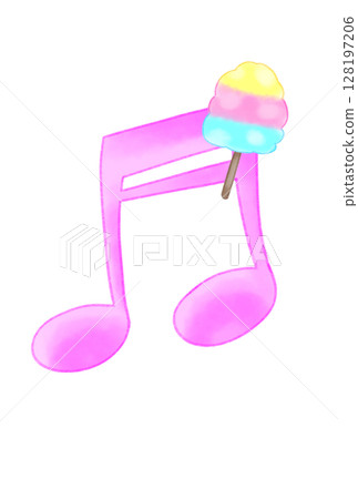Musical note with cotton candy Musical note with cotton candy 128197206