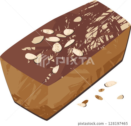 Healthy Rye Custard Bread with Almond Slices Isolated on Transparent Background Healthy Rye Custard Bread with Almond Slices Isolated on Transparent Background 128197465