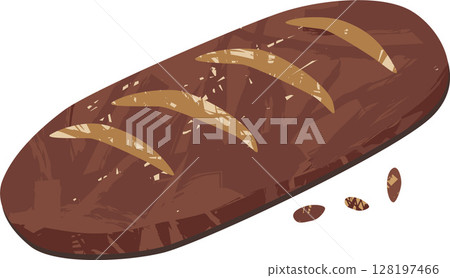 Healthy Rye Custard Bread with Rye Seeds Isolated on Transparent Background Healthy Rye Custard Bread with Rye Seeds Isolated on Transparent Background 128197466