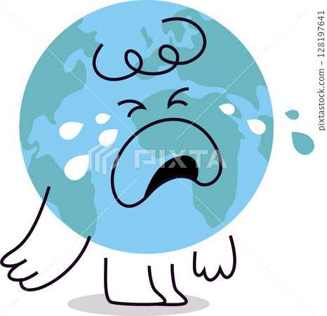 Crying Planet Earth Vector Mascot Character Vector Emoji Reaction Crying Planet Earth Vector Mascot Character Vector Emoji Reaction 128197641