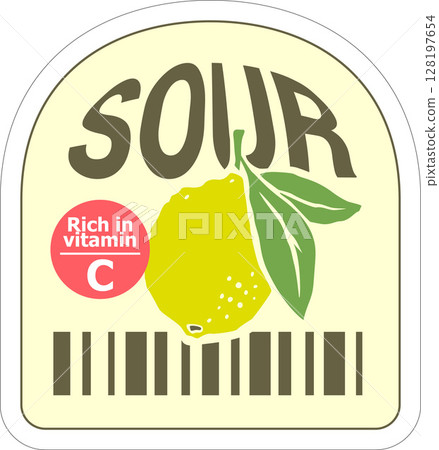 Fruit Barcode Label with Lemon for Supermarkets and Farm Shops Fruit Barcode Label with Lemon for Supermarkets and Farm Shops 128197654
