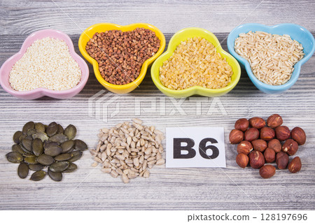 Healthy nutritious food as source natural vitamin B6, fiber and other minerals 128197696