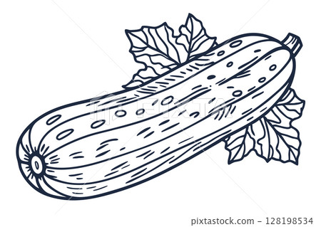 Cucumber illustration with leaves hand drawn vegetable sketch, organic food design, healthy eating, natural produce concept, AI Generative Cucumber illustration with leaves hand drawn vegetable sketch, organic food design, healthy eating, natural produce concept, AI Generative 128198534
