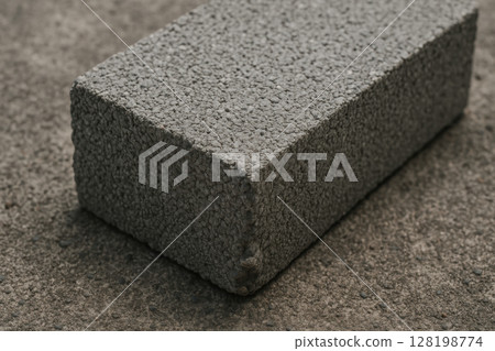 Solid concrete block placed on rough textured surface, highlighting building materials for construction, architecture, and durability, AI Generative Solid concrete block placed on rough textured surface, highlighting building materials for construction, architecture, and durability, AI Generative 128198774