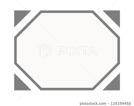 Gray octagonal frame on white background + beveled corner design (rectangle) Gray octagonal frame on white background + beveled corner design (rectangle) 128199488