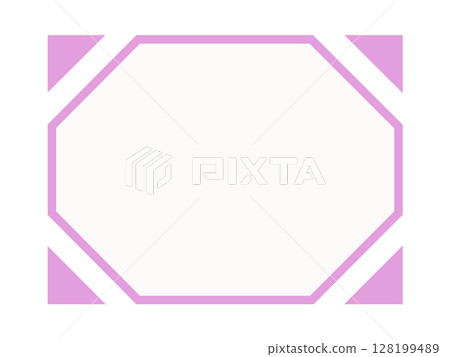 Pink octagonal frame on white background + diagonal corner design (rectangle) Pink octagonal frame on white background + diagonal corner design (rectangle) 128199489
