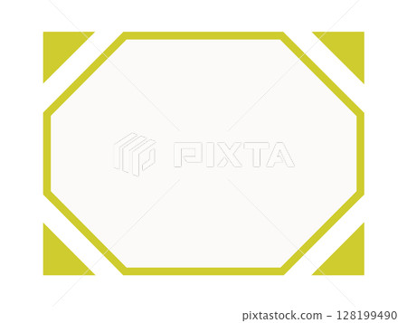 白底黃色八角框+對角設計（長方形） 128199490