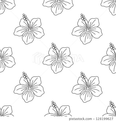 hibiscus flower pattern in outline hibiscus flower pattern in outline 128199627