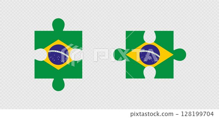 Puzzle Pieces with Brazil Flag. 128199704