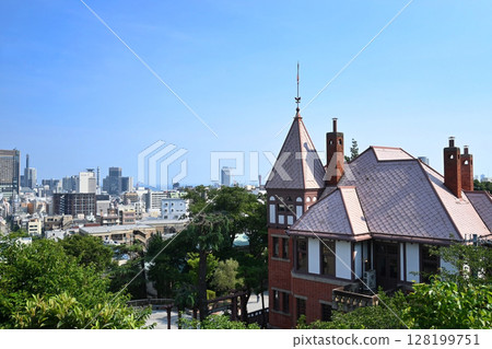 The exotic Kobe Weathervane House and downtown area 128199751