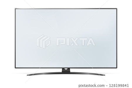 Realistic empty TV frame, mockup of a large modern TV, blank television template 128199841