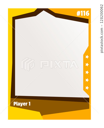 Game sports card template. Trading frame for football, basketball and hockey players. Vector illustration 128200062