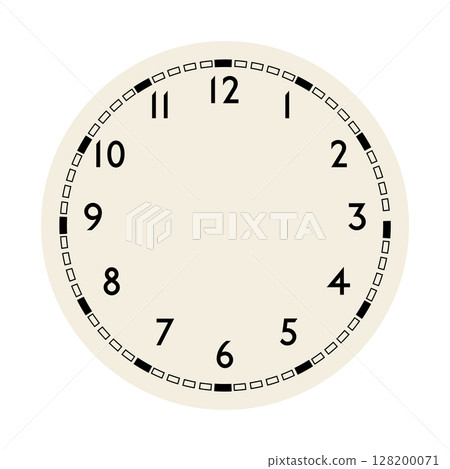 Retro round clock face. Vintage watch design. Elegant antique dial. Timer with numerals. Decorative carved arrows. Mechanical chronometer. Vector Retro round clock face. Vintage watch design. Elegant antique dial. Timer with numerals. Decorative carved arrows. Mechanical chronometer. Vector 128200071