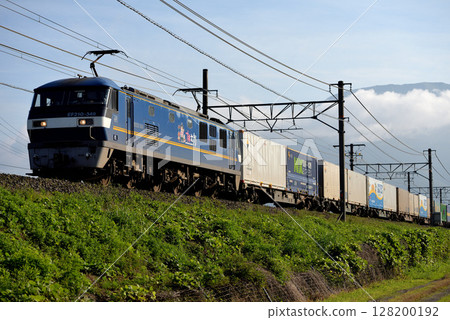 EF210-349 container freight train running on the Tokaido Line 128200192