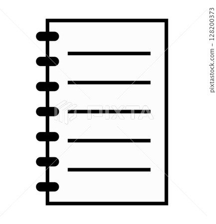 Paper Notebook icon on transparent background, flat line design, vector illustration 128200373