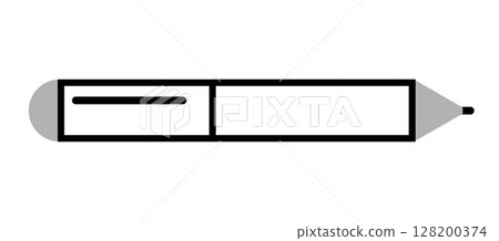 Pencil icon on transparent background, flat line design, vector illustration 128200374