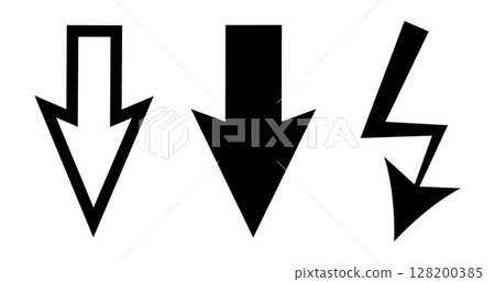 Set of Different Arrows icons, on transparent background, flat line design, vector illustration 128200385