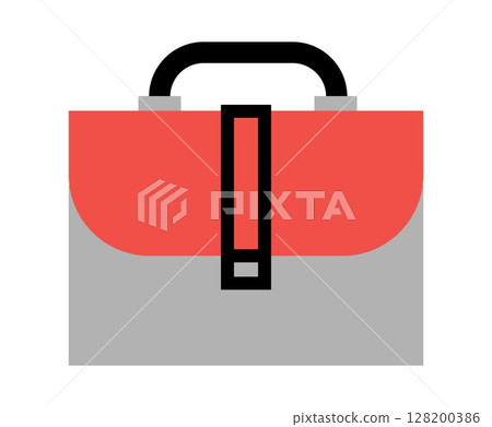 Business Bag icon on transparent background, flat line design, vector illustration 128200386