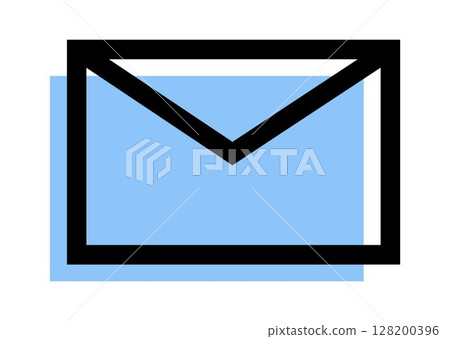 Mail icon, on transparent background, flat line design, vector illustration Mail icon, on transparent background, flat line design, vector illustration 128200396