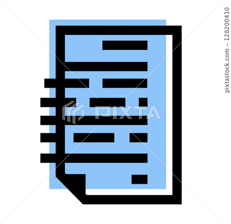 Document icon, on transparent background, flat line design, vector illustration 128200410