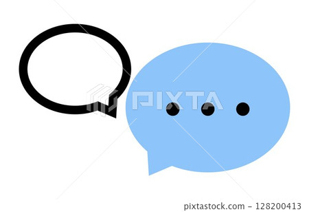 Speech Bubbles icon, on transparent background, flat line design, vector illustration 128200413