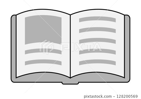 Open Book icon on transparent background, flat line design, vector illustration Open Book icon on transparent background, flat line design, vector illustration 128200569