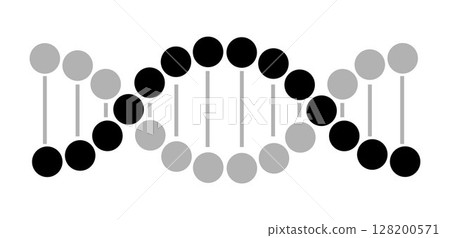 DNA model icon on transparent background, flat line design, vector illustration 128200571