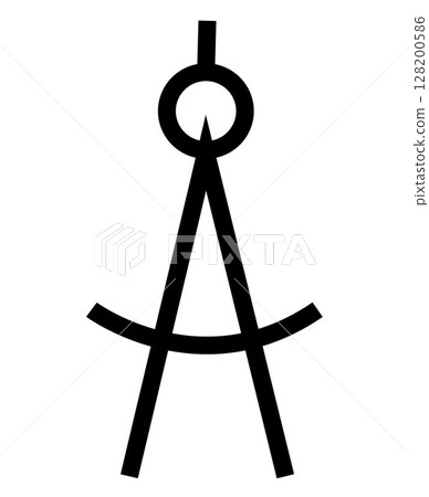 Divider Compass icon on transparent background, flat line design, vector illustration Divider Compass icon on transparent background, flat line design, vector illustration 128200586