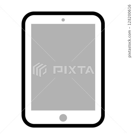 Tablet PC icon, on transparent background, flat line design, vector illustration Tablet PC icon, on transparent background, flat line design, vector illustration 128200616