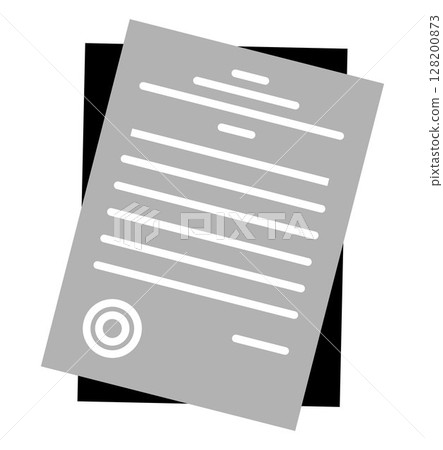 Document icon, on transparent background, flat line design, vector illustration Document icon, on transparent background, flat line design, vector illustration 128200873