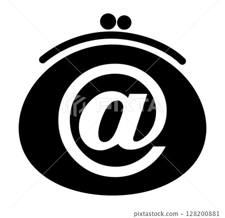 Internet Wallet icon on transparent background, flat line design, vector illustration 128200881