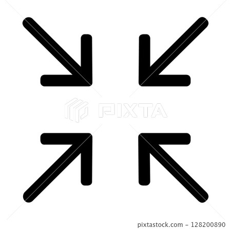 Arrows in different directions, on transparent background, flat line design, vector illustration 128200890