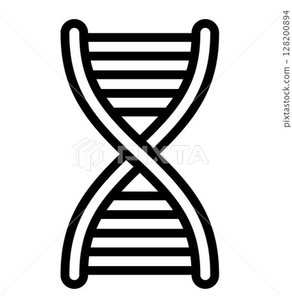 DNA icon, on transparent background, flat line design, vector illustration 128200894