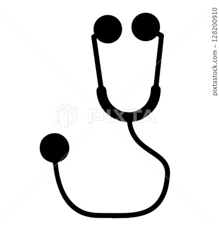 Medical Stethoscope icon, on transparent background, flat line design, vector illustration Medical Stethoscope icon, on transparent background, flat line design, vector illustration 128200910