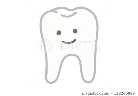 Simple and cute healthy tooth character illustration Simple and cute healthy tooth character illustration 128200999
