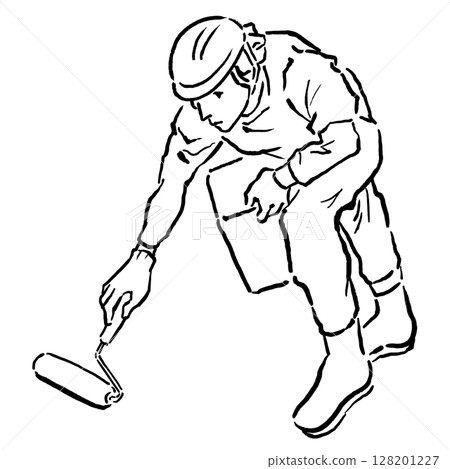Ukiyo-e style artisan line drawing_11 128201227