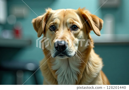 Dog veterinarian appointment, pet health care veterinary clinic. AI Generative 128201440