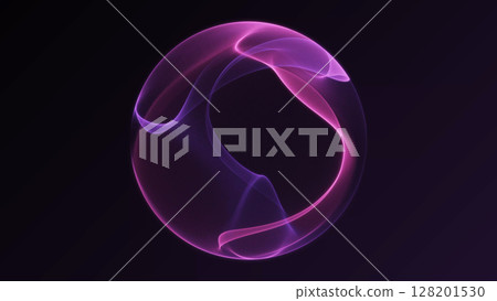 Glowing abstract sphere with purple and pink fluid waves. Minimal futuristic orb with flowing energy and neon mesh. Ideal for sci-fi, tech, or cosmic design themes. Glowing abstract sphere with purple and pink fluid waves. Minimal futuristic orb with flowing energy and neon mesh. Ideal for sci-fi, tech, or cosmic design themes. 128201530