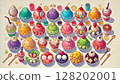 colorful shaved ice illustration 128202001
