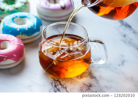 Cold tea and donuts Cold tea and donuts 128202010