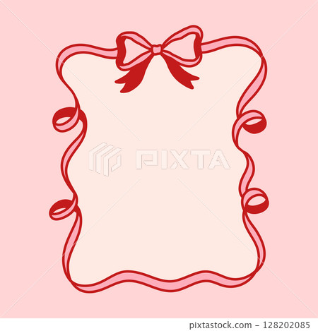 Frame of coquette pretty charming bows and ribbons 128202085