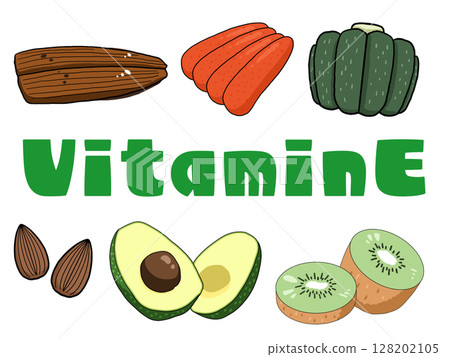 Vitamin E image illustration (no background) (English text) Vitamin E image illustration (no background) (English text) 128202105