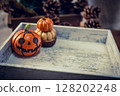 Halloween pumpkins and little pumpkins 128202248