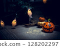 Halloween pumpkin and ghost garland 128202297
