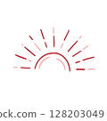 Bohemian Sun. Creative linear logo, icon, symbol 128203049