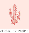 Prickly desert plant or cactus with thorns 128203050