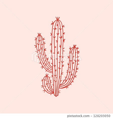 Prickly desert plant or cactus with thorns 128203050